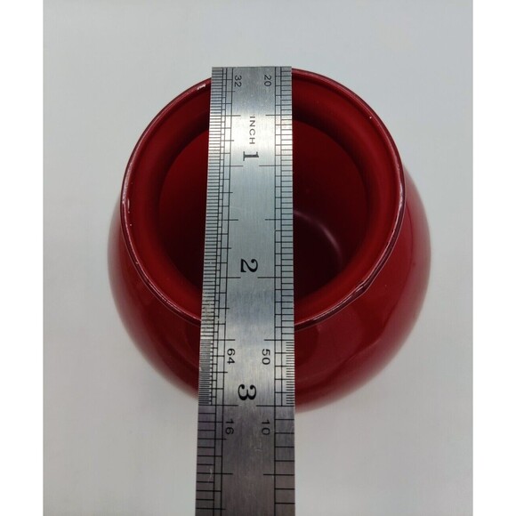 Vintage Red Ruby Ball Vase Jar Decorative Decor Glass Mexico 4"   Round Pretty - Picture 10 of 10